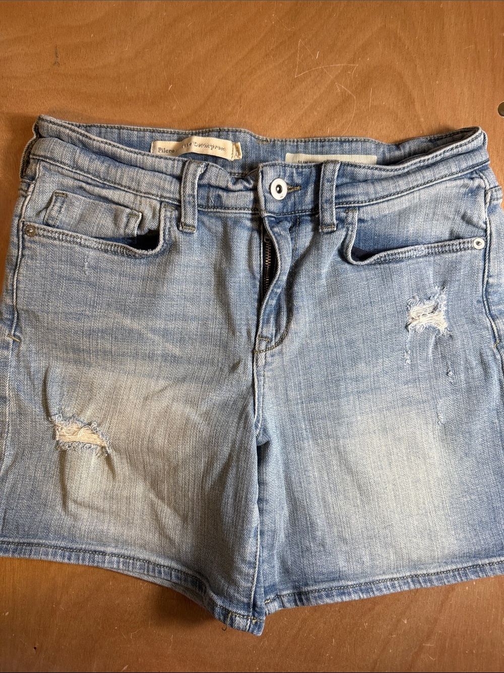 Pilcro Light Blue Distressed Denim Shorts